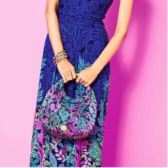 Lilly Pulitzer Handbags - Lilly Pulitzer Bamboo Bag GWP Calypso Coast NWOT